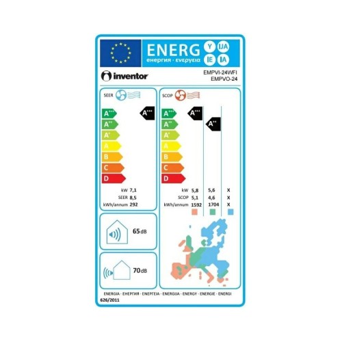 ΚΛΙΜΑΤΙΣΤΙΚΟ INVENTOR EMPEROR EMPVI-24WFI/EMPVO-24 INVERTER 24000BTU R32  WIFI